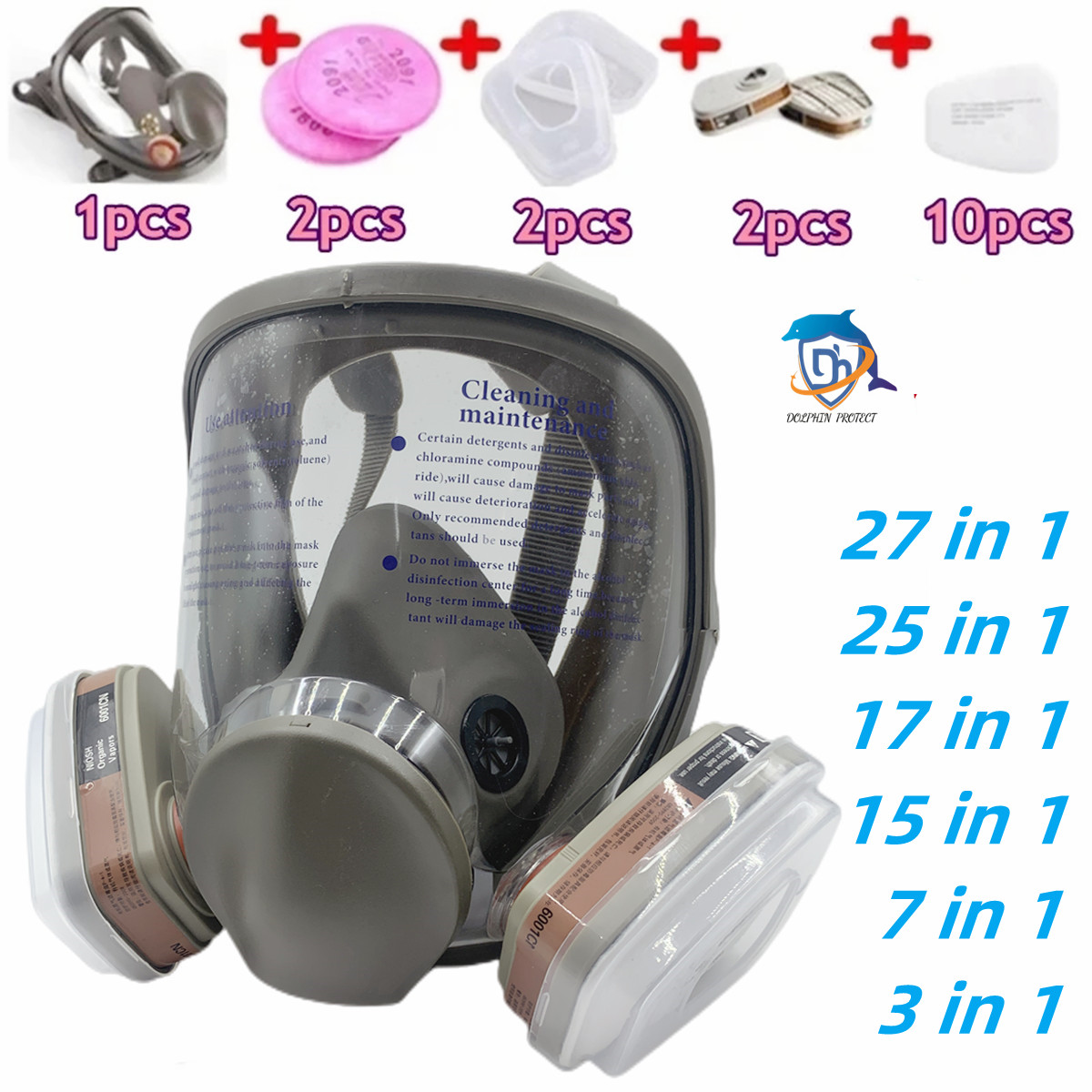 Dust Mask Construction - フルフェイススプレー保護マスク、工業用防毒マスクマスク、新型6800防毒マスク、機械メンテナンス用化学薬品。