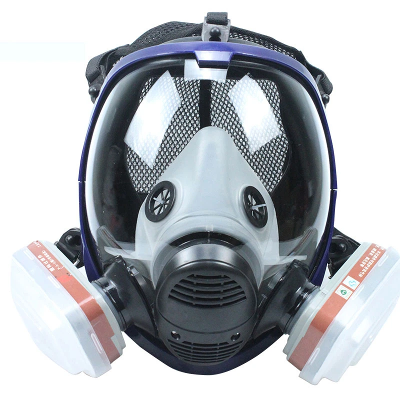 Dust Mask Construction - 7 in 1シリコンフィルター付き化学マスク,ガスマスク,防塵レスピレーター,塗料,農薬,スプレー,フルフェイス,実験室,溶接,6800