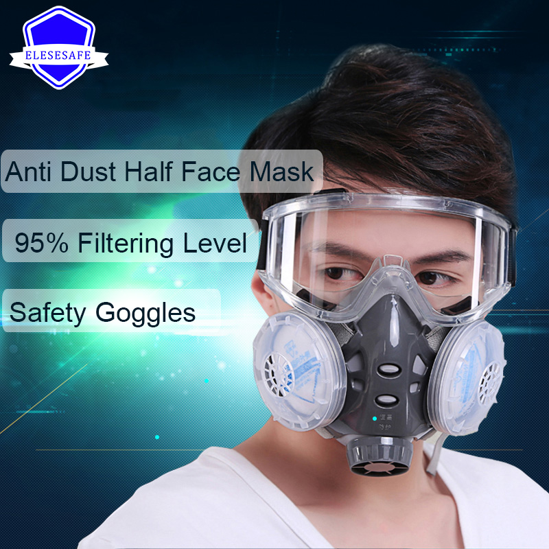 新しい防塵マスクフルフェイスマスクデュアル 4 層フィルター - Anti Pollution Mask のレビューと価格